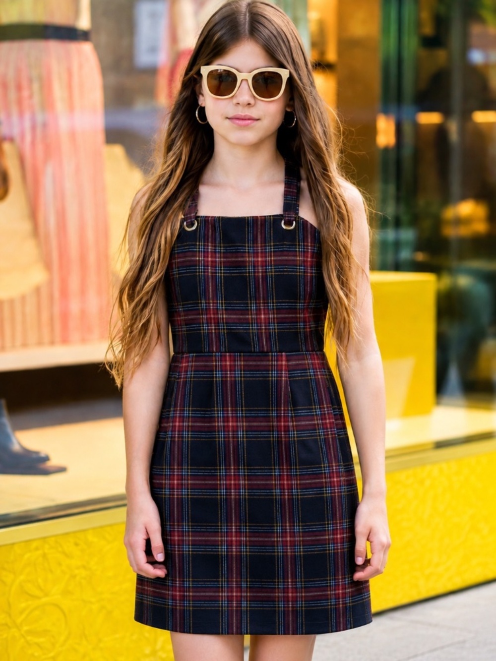 Forever 21 red and blue plaid dress
